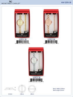 5295-JB - Montres Carlo Jewlery Gift Box with Metal Watch
